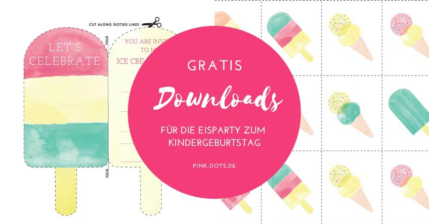 Hol dir unsere coolen Gratis-Downloads für den Kindergeburtstag mit Eiscreme (c) Talking Tables