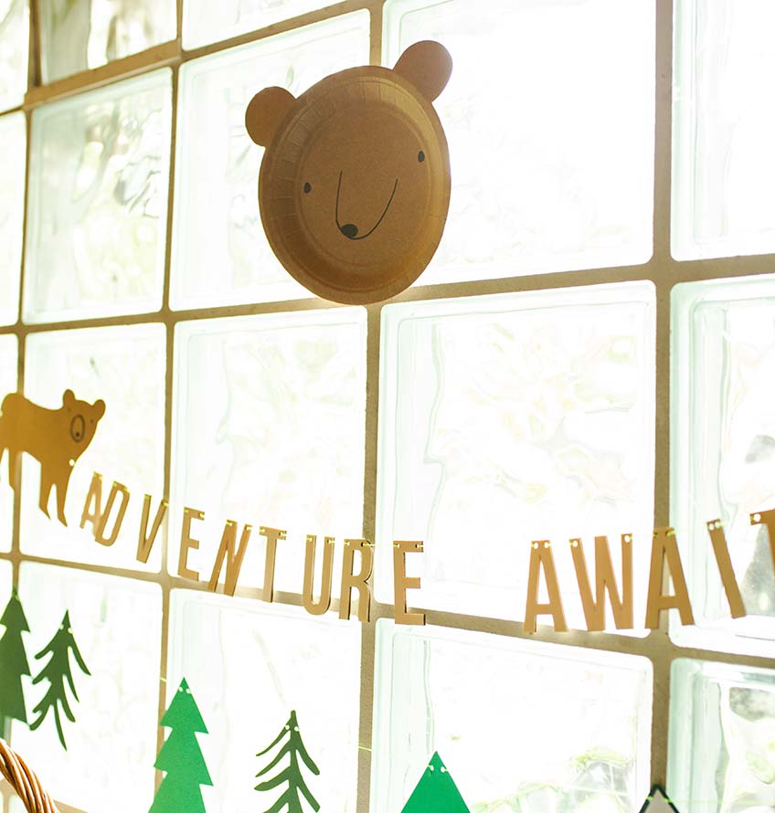 Bärenteller aus Pappe kurzerhand umfunktioniert zur Deko - tolle Waldtier-DIY-Idee zum Kindergeburtstag (c) annalotz.fotografie