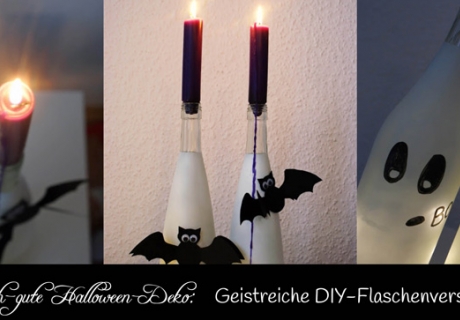 Gespenstisch schöne DIY-Lichtquelle zur Gruselparty: Halloween Flaschen einfach selbst gestaltet 