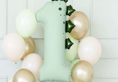 Statement-Zahlenballon für den ersten Geburtstag mit Dinomotto
