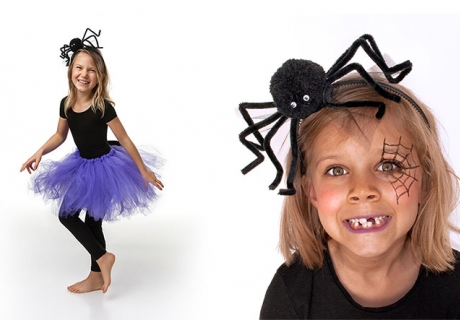 Spinnen-Haarreif und Hexen-Tutu - kleine Hexen dürfen ruhig exzentrisch kostümiert sein